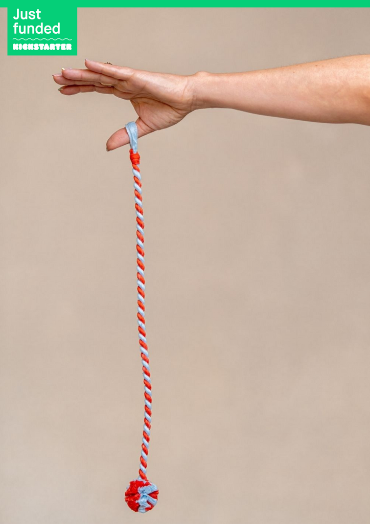 Red and Blue Interactive Cat Rope Toy